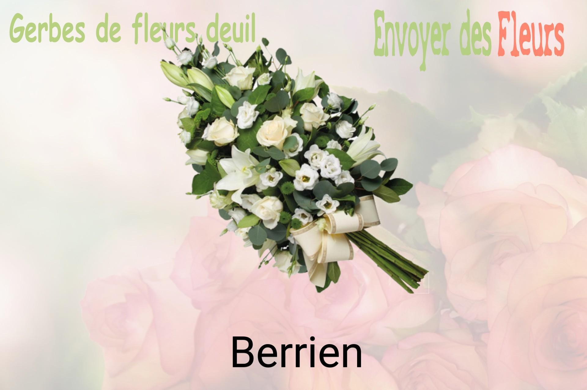 Gerbe de fleurs de deuil livrée à Berrien